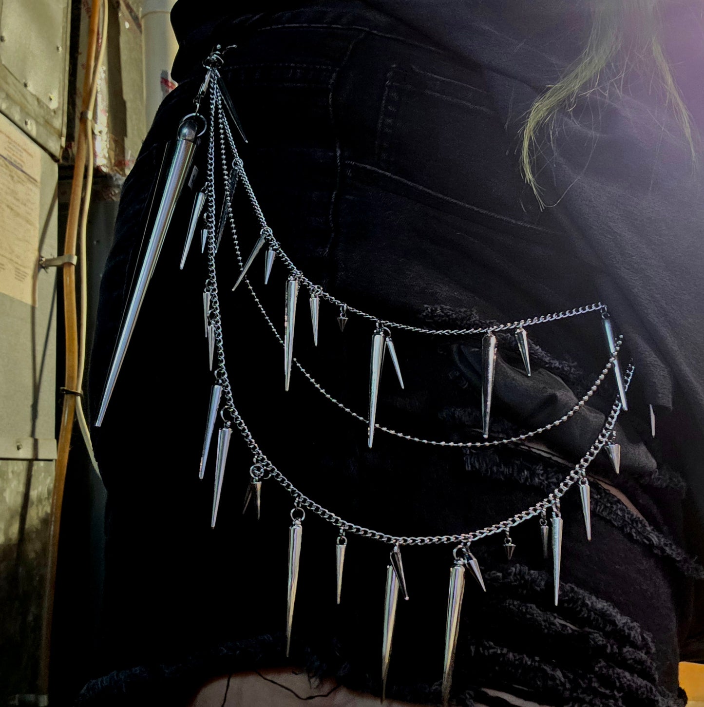 Large Spike Belt Chain