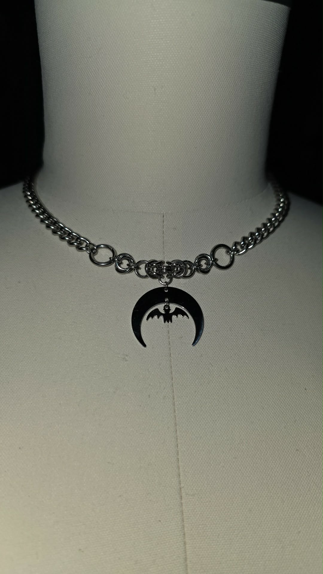 Simple Bat Moon Necklace