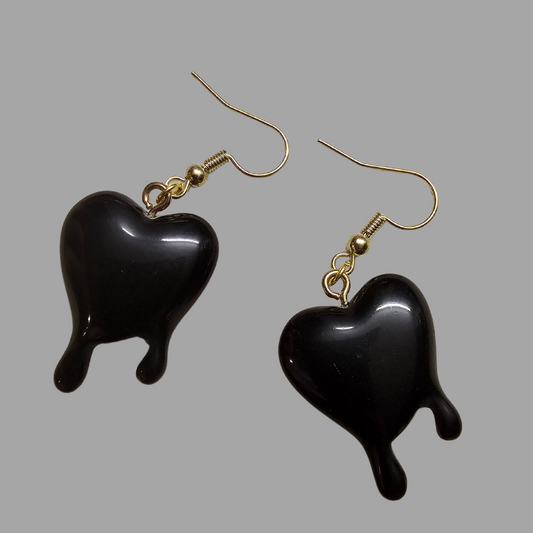 Black Bleeding Hearts Earrings