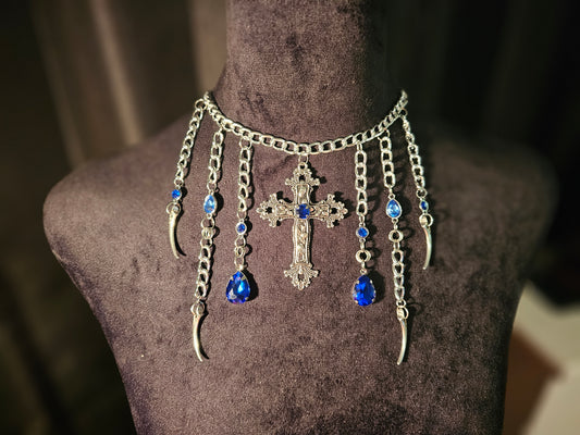 Blue Trad Goth Choker