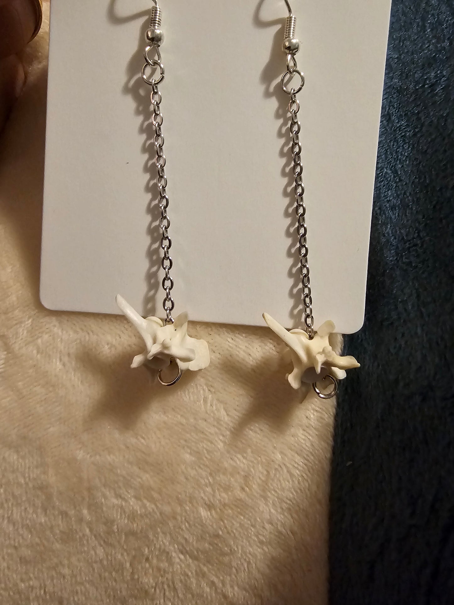 Vertebrae long dangle earrings