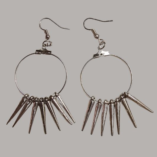 Spike Hoop Dangle Earrings Small