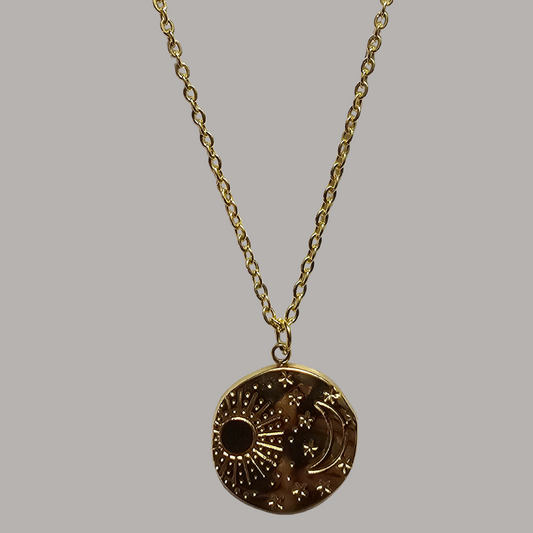 Sun Moon Gold Necklace