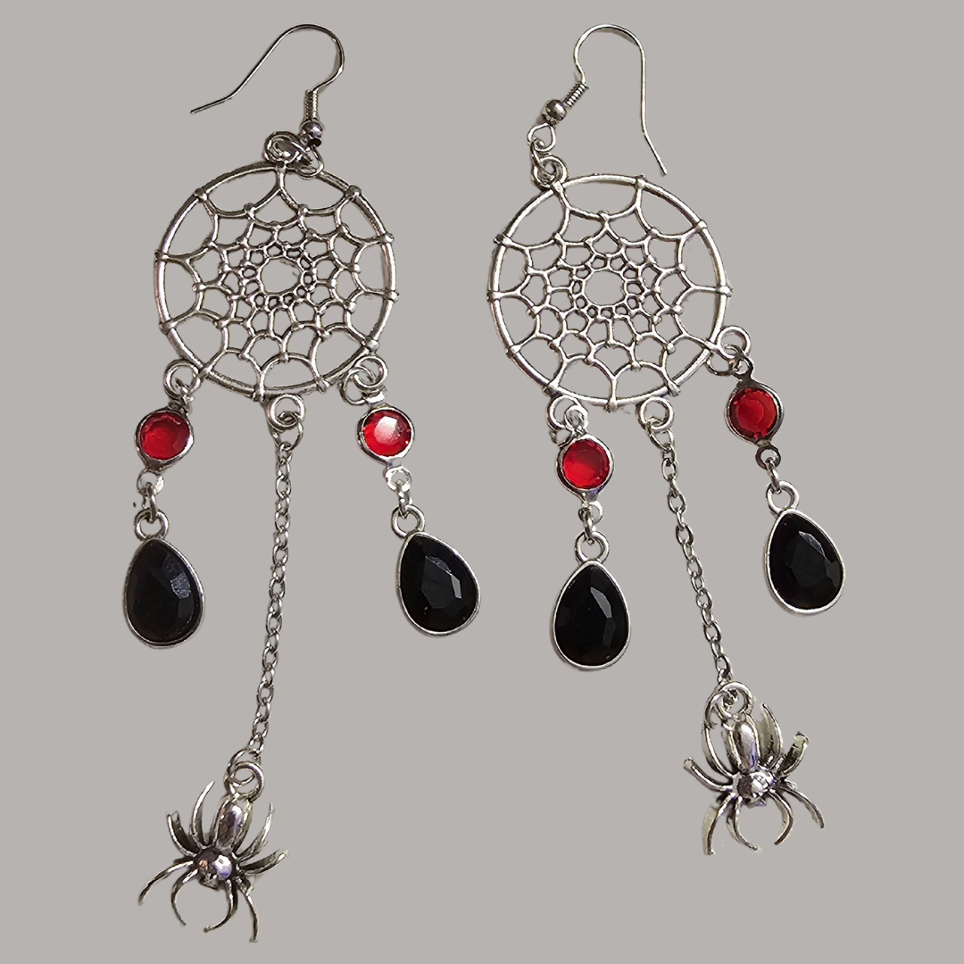 Spider Web Dangle Earrings