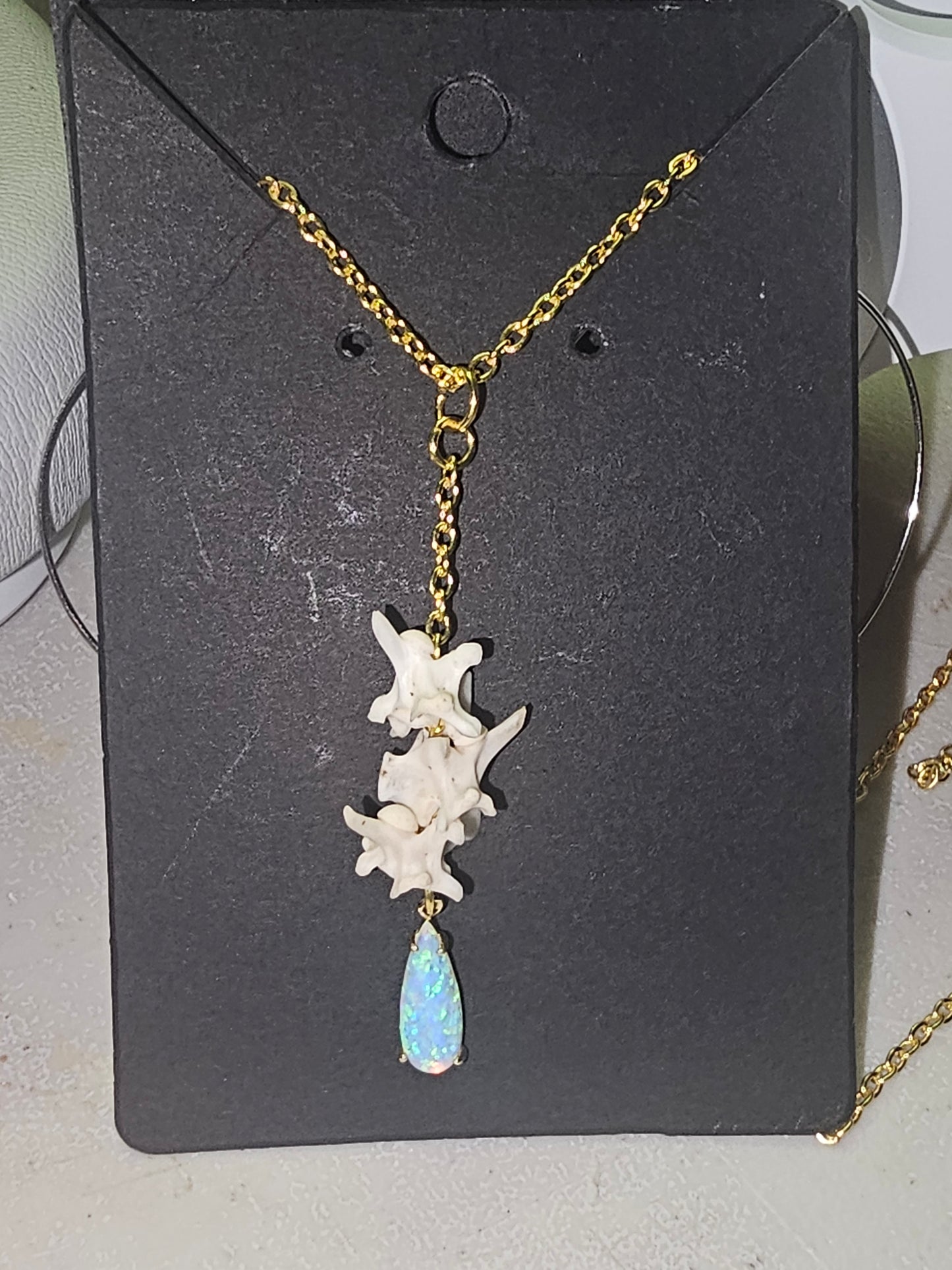 Drop Opal Gold Necklace