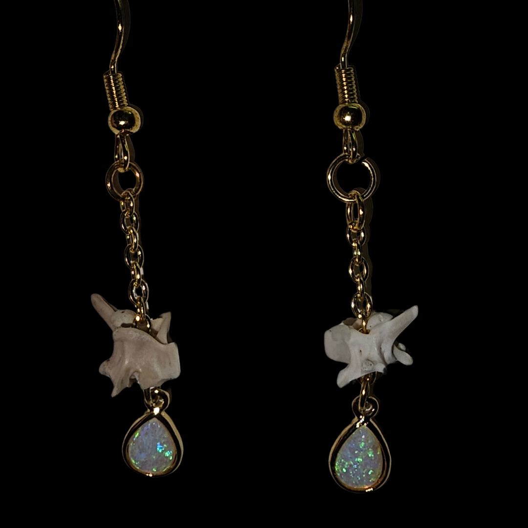 Opal Dangle Vertebrae Earrings