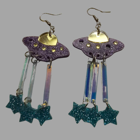 Acrylic Beam Me Up Earrings