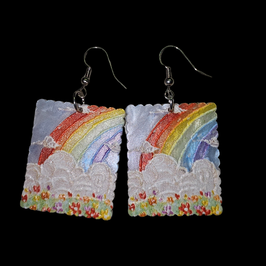 Rainbow Pastures Acrylic Earrings