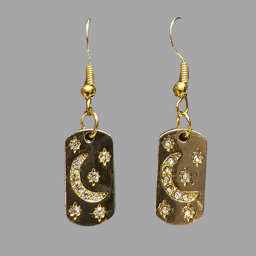 Gold Tag Earrings