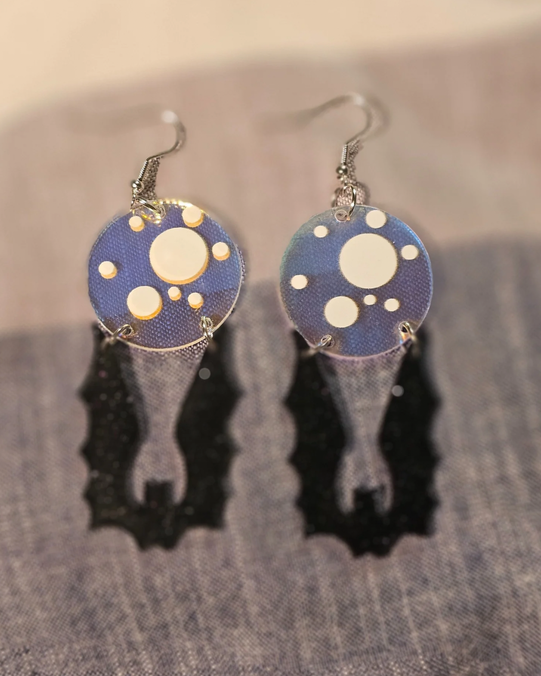 Acrylic Bats and Moon Earrings