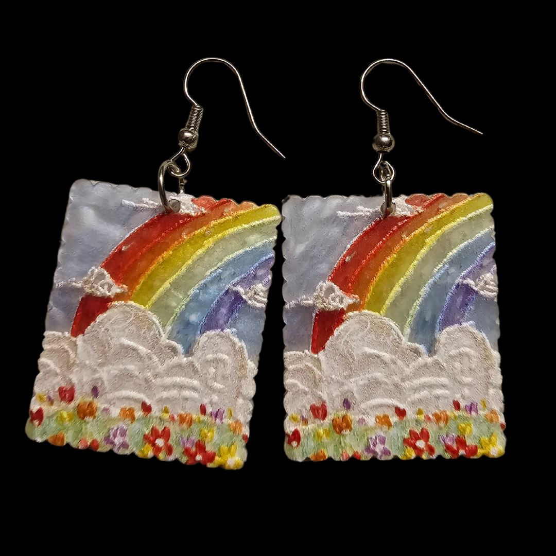 Rainbow Pastures Acrylic Earrings