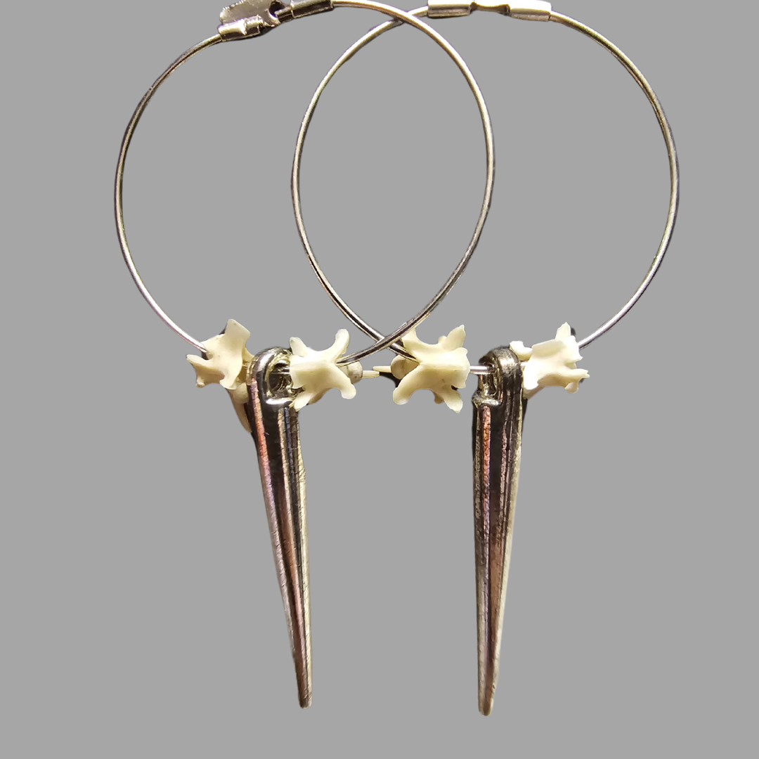 Small Spike and Bone Hoops