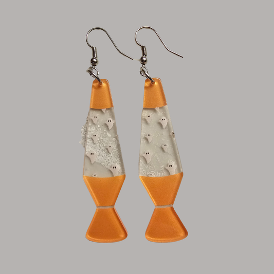 Ghost Lava Lamp Earrings