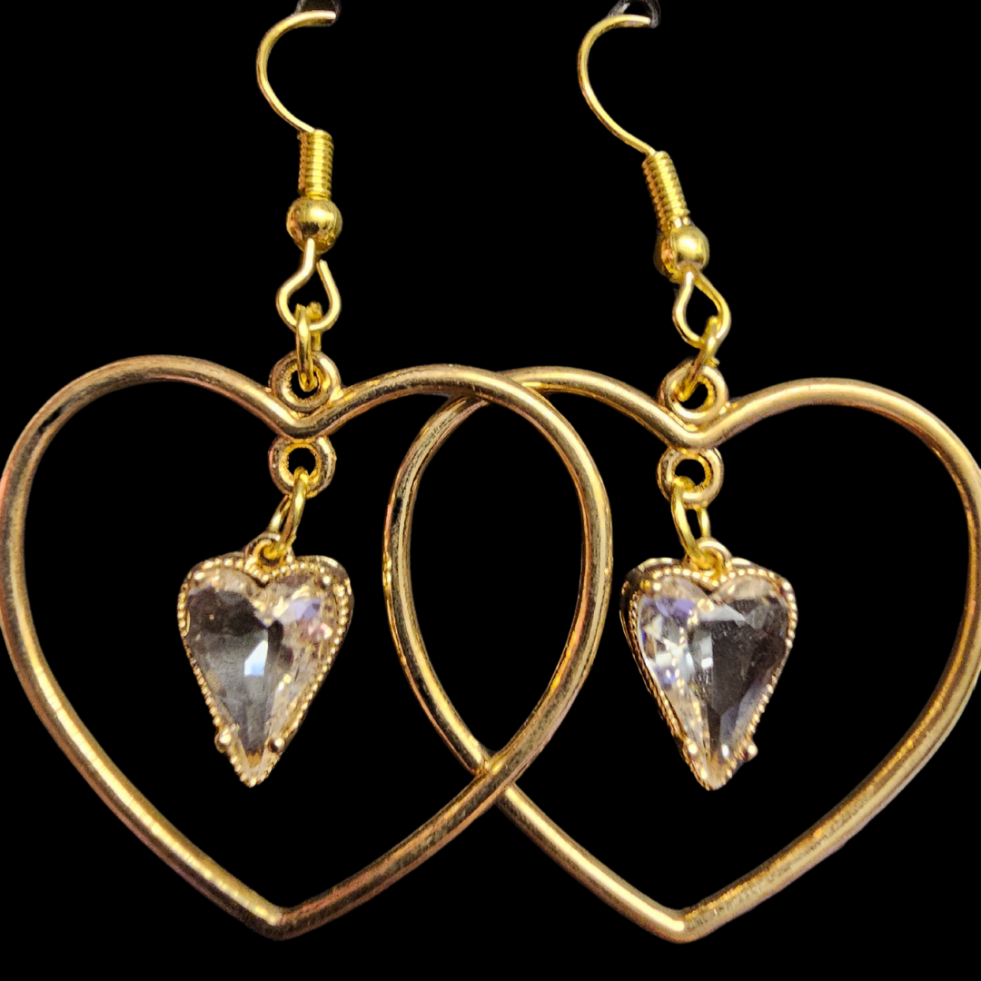 Gem Heart Earrings