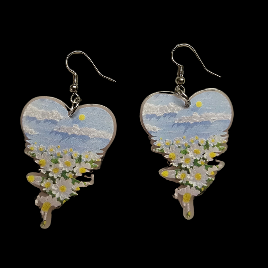 Heart Flower Patch Earrings