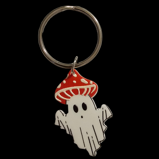 Mushroom Ghost Keychain