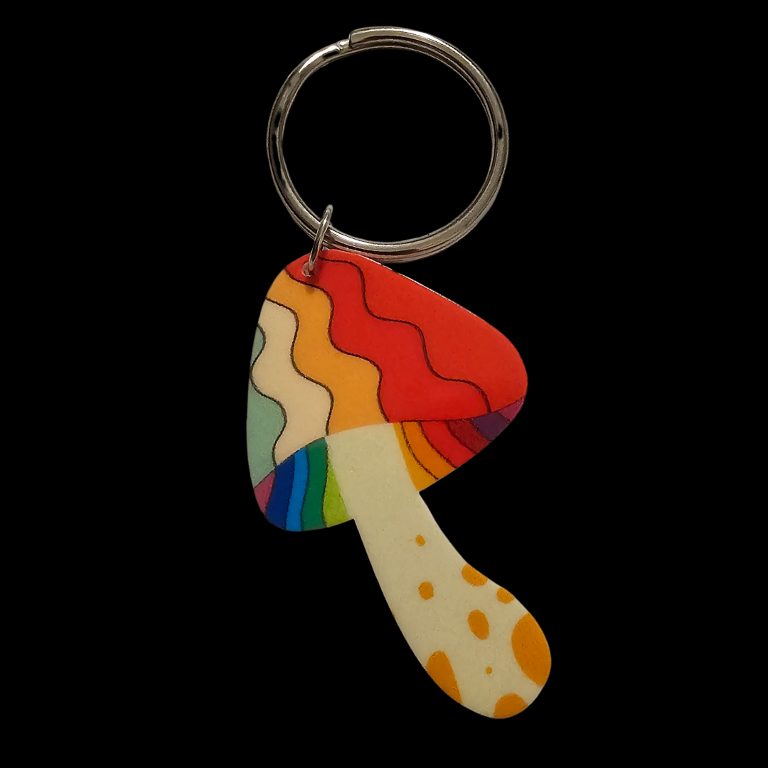 Trippy Mushroom Keychains