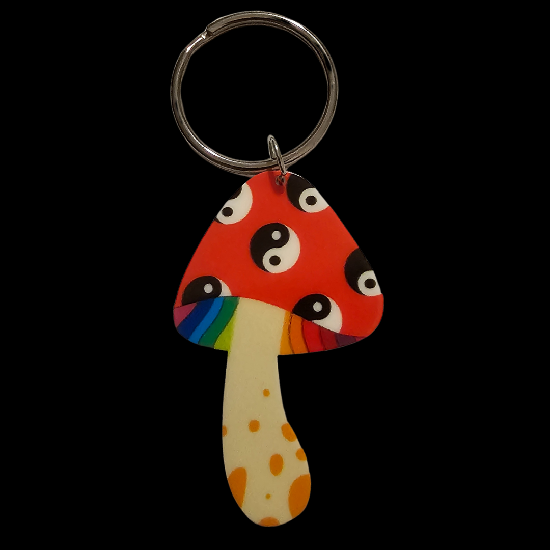 Trippy Mushroom Keychains