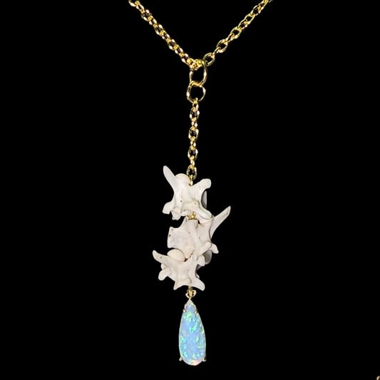 Drop Opal Gold Necklace