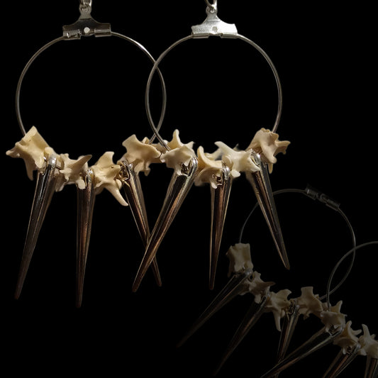 Silver Spike and Bone Hoops