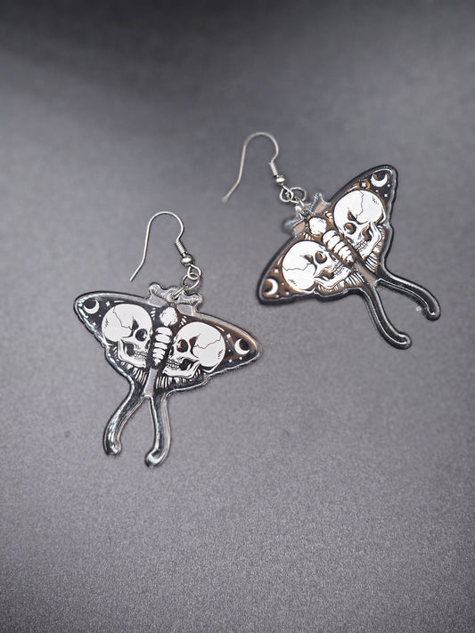 Skull Moth Earrings