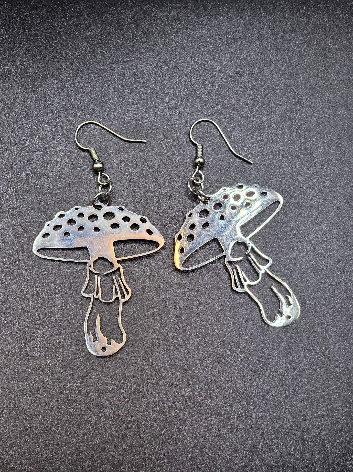 Silver Mushroom Earrings