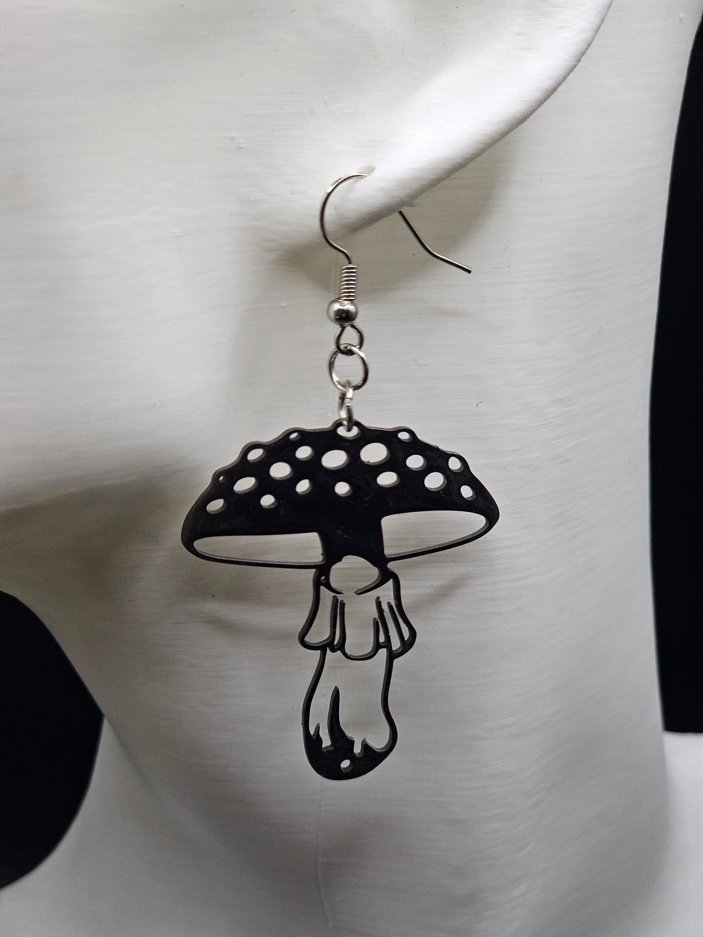 Silver Mushroom Earrings