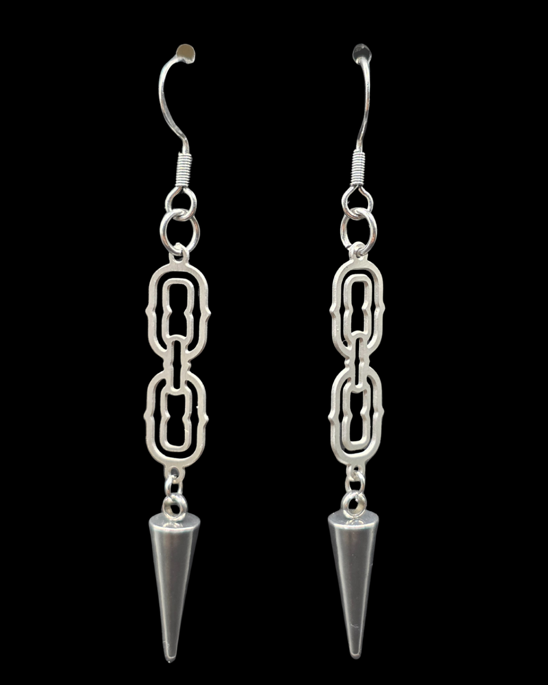 Chain and Spike Simple Earrings