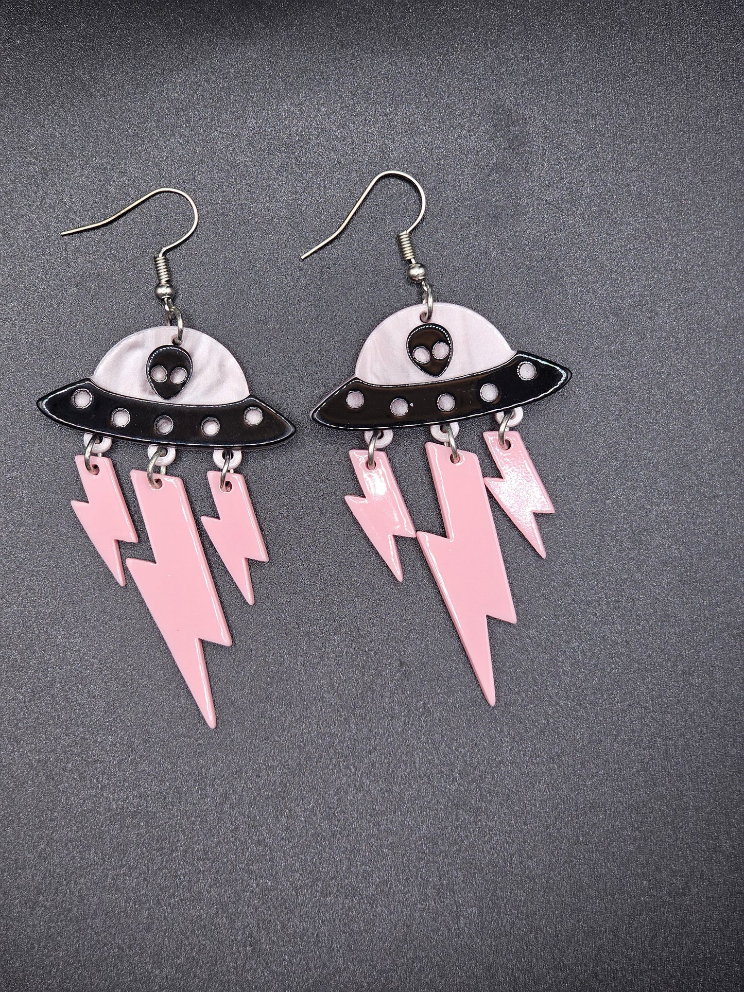 Pink UFO Earrings