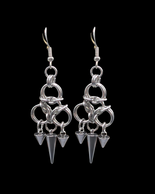 Cathedral Window Chainmail Earring