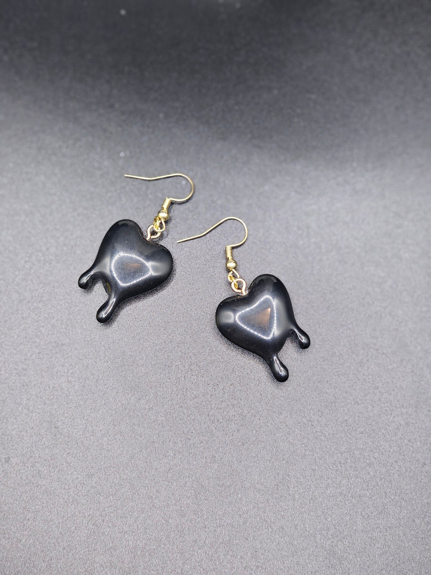 Black Bleeding Hearts Earrings