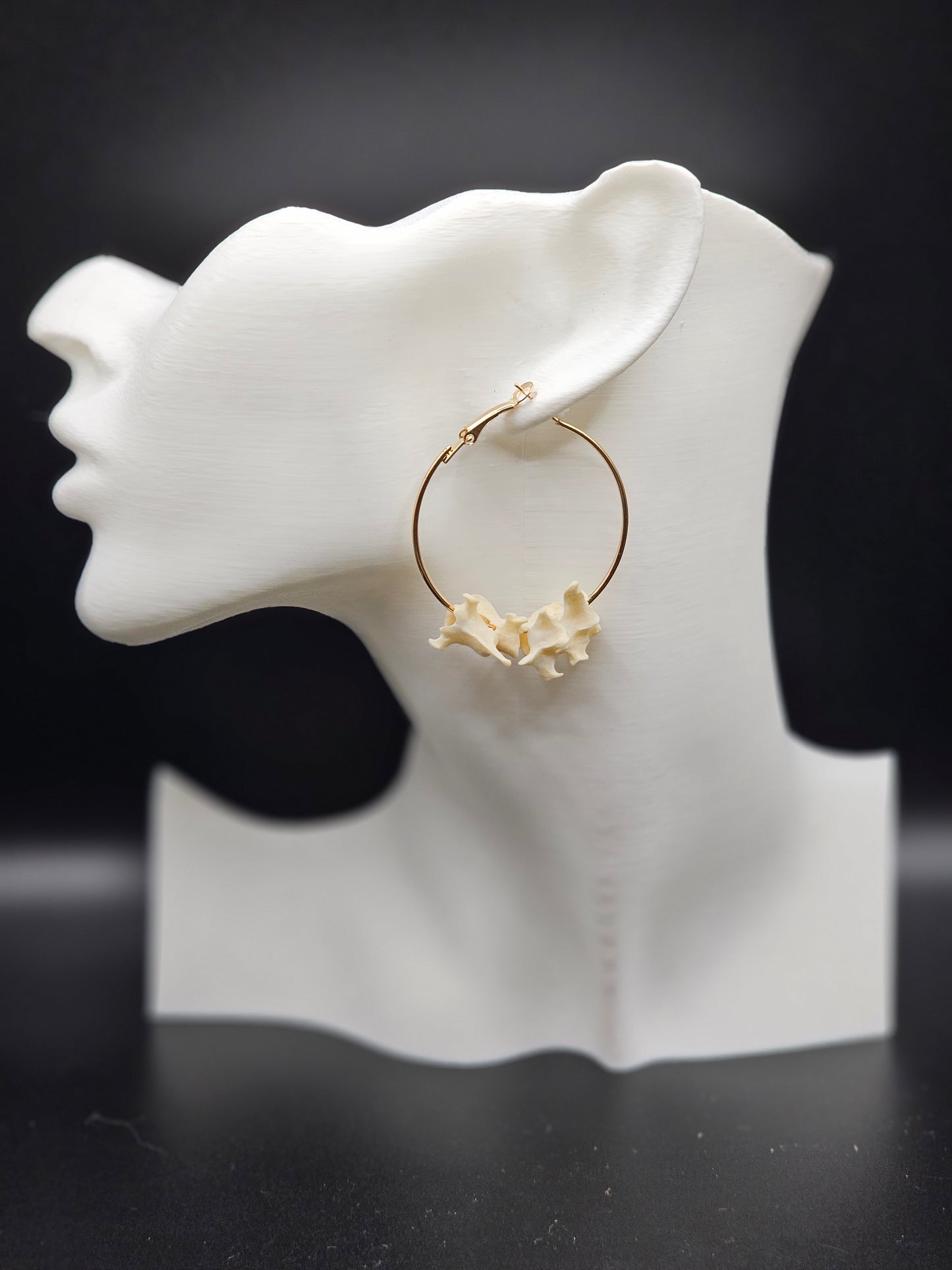 Gold Chunk Bone Hoops