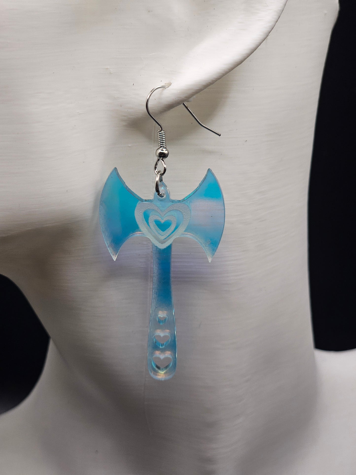 Holographic Axe Earrings