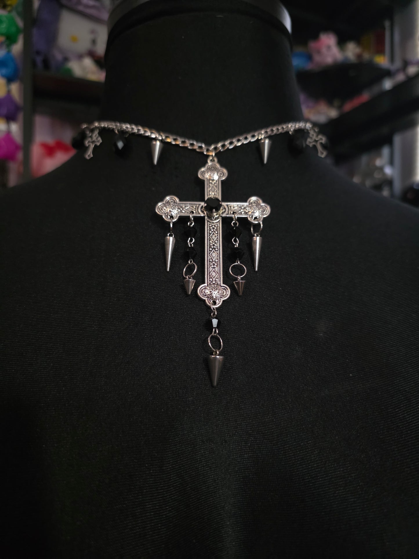 Spiked Cross Necklace