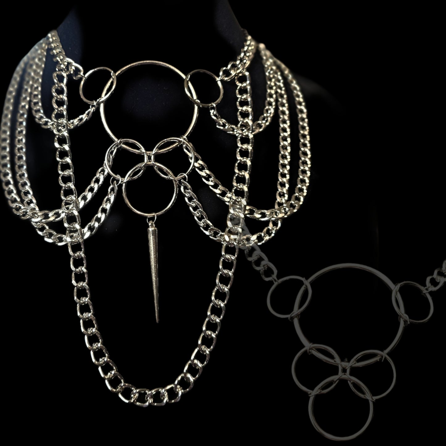 O Ring Spike Chain Choker