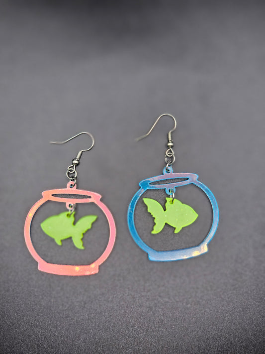 Green Fishbowl Earrings