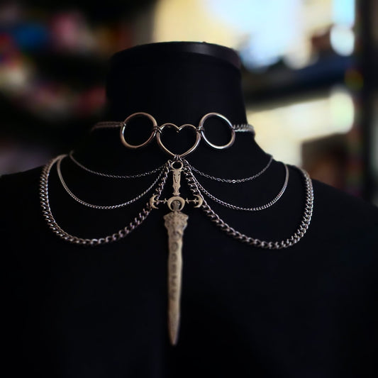 Moon Phase Sword Necklace