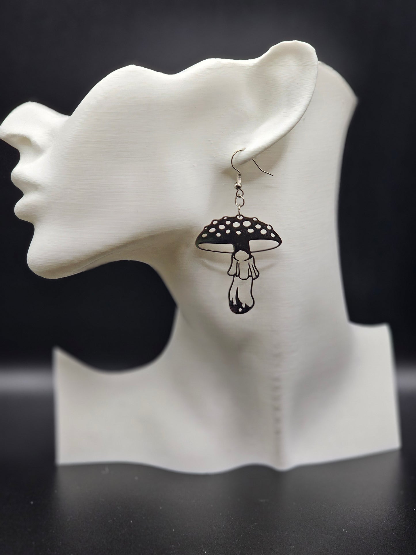 Silver Mushroom Earrings