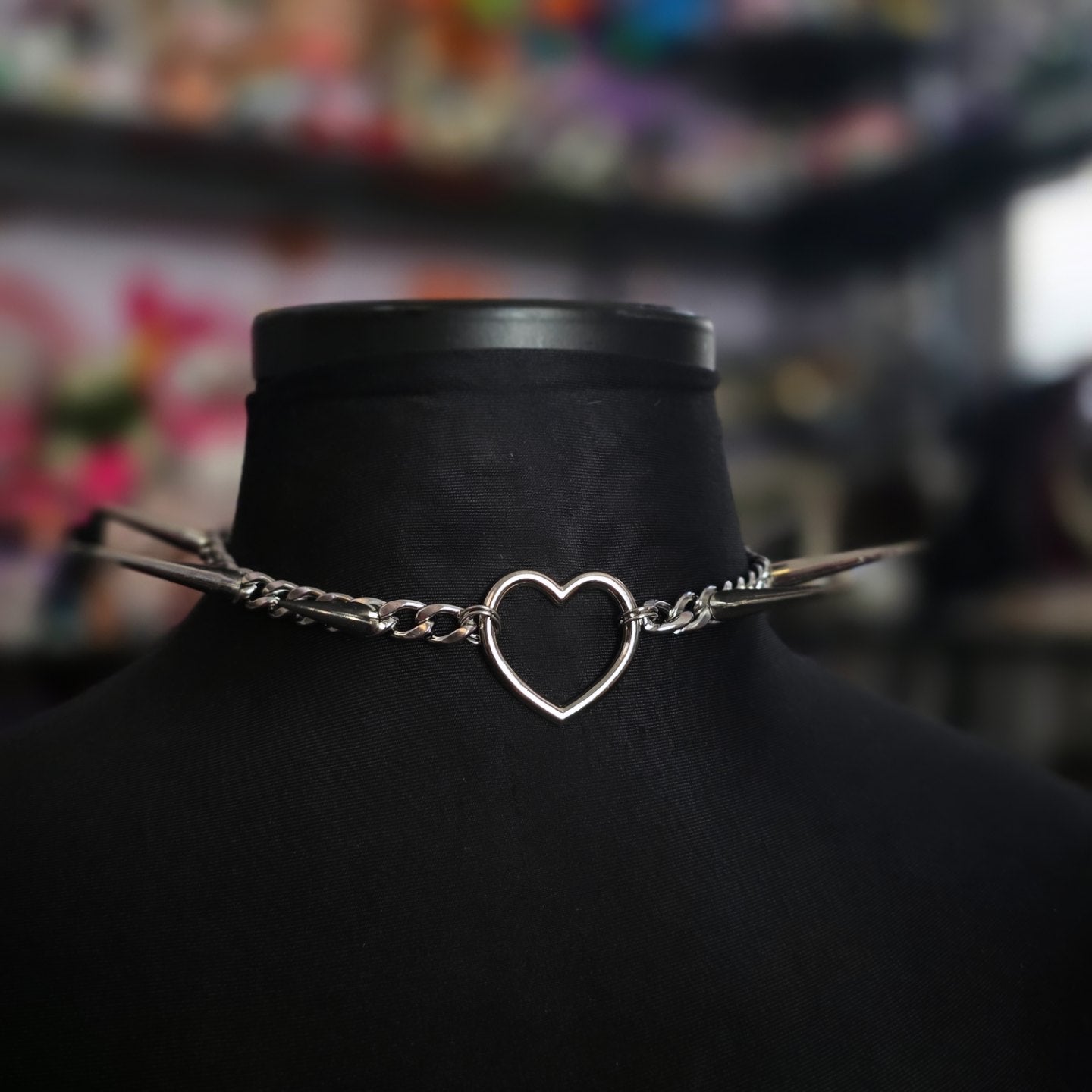 XL Spike Heart Choker