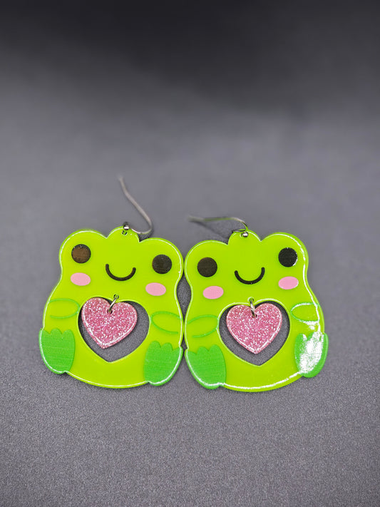 Frog Heart Earrings