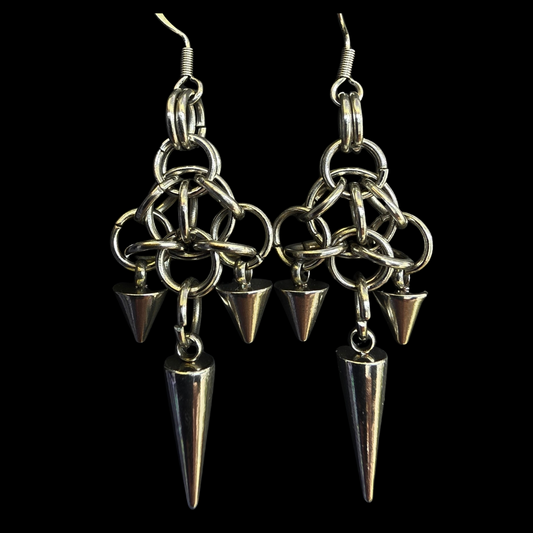 Cathedral Spike Chainmail Earrings