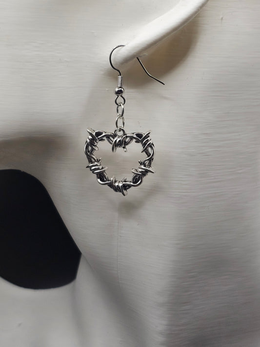 barbed heart earrings