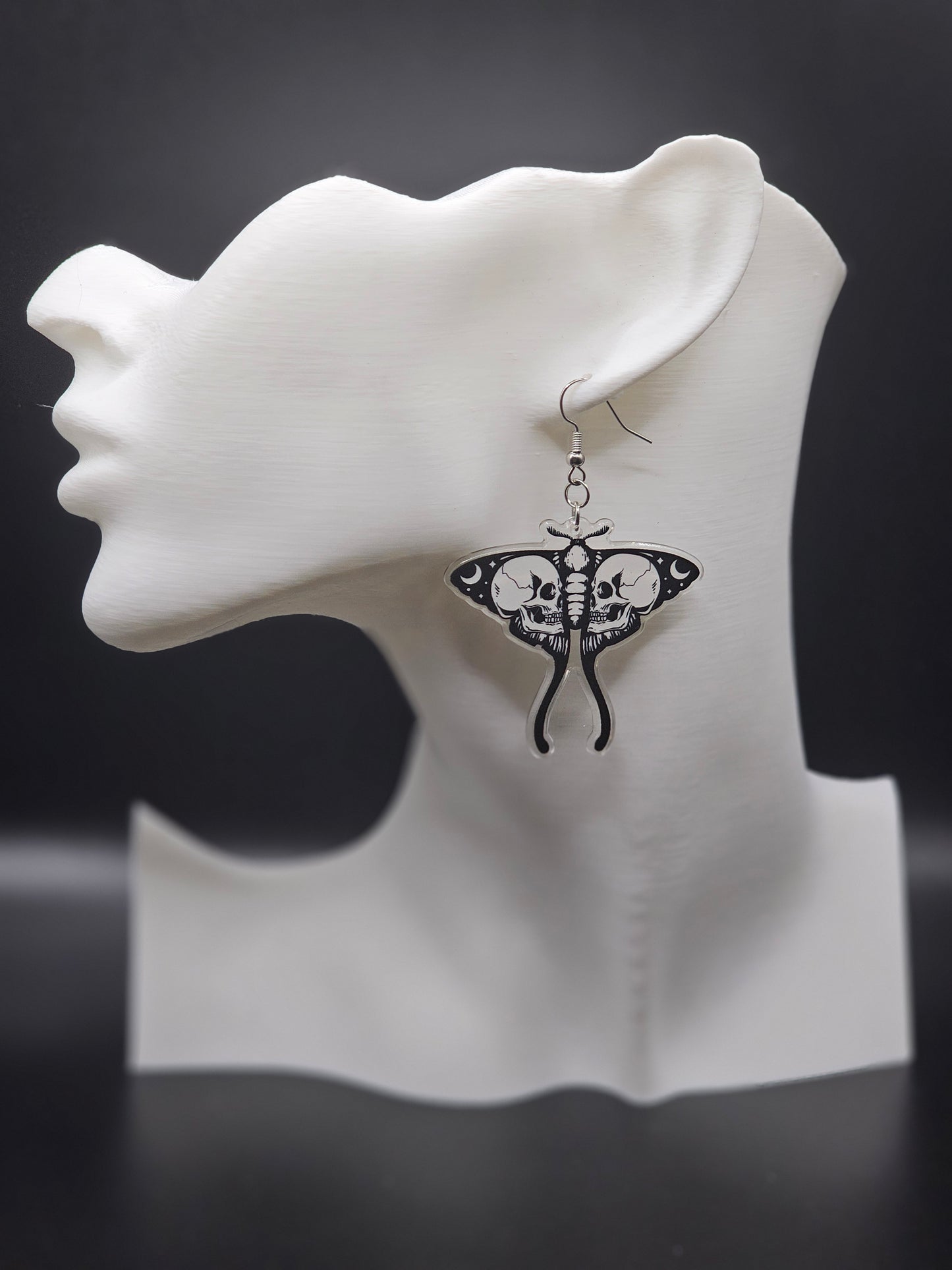 Skull Moth Earrings