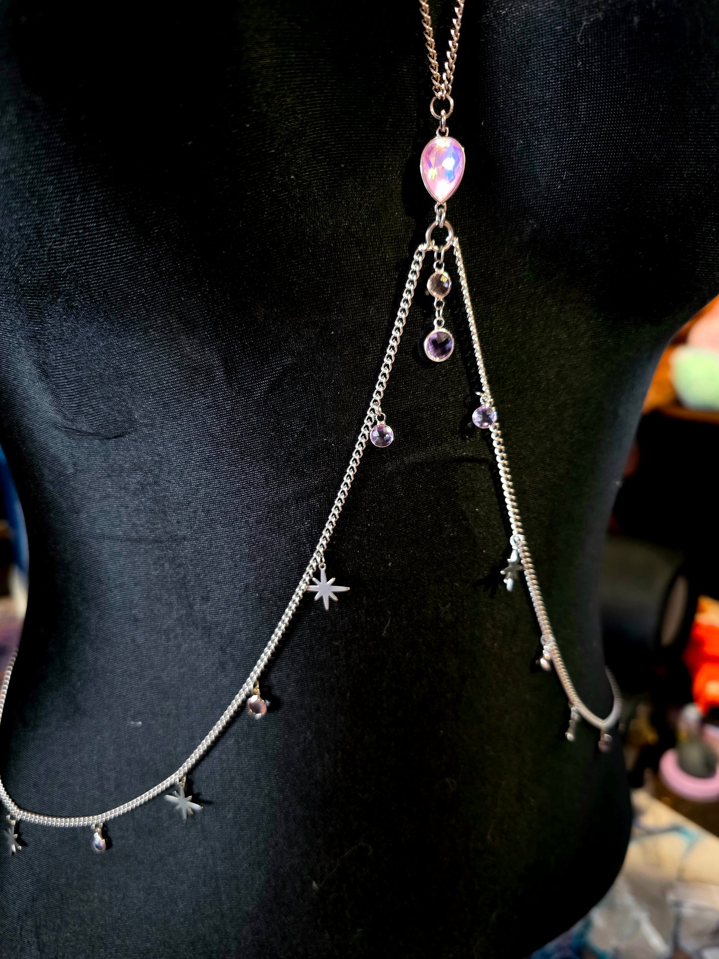 Lavender and Blush Body Chain