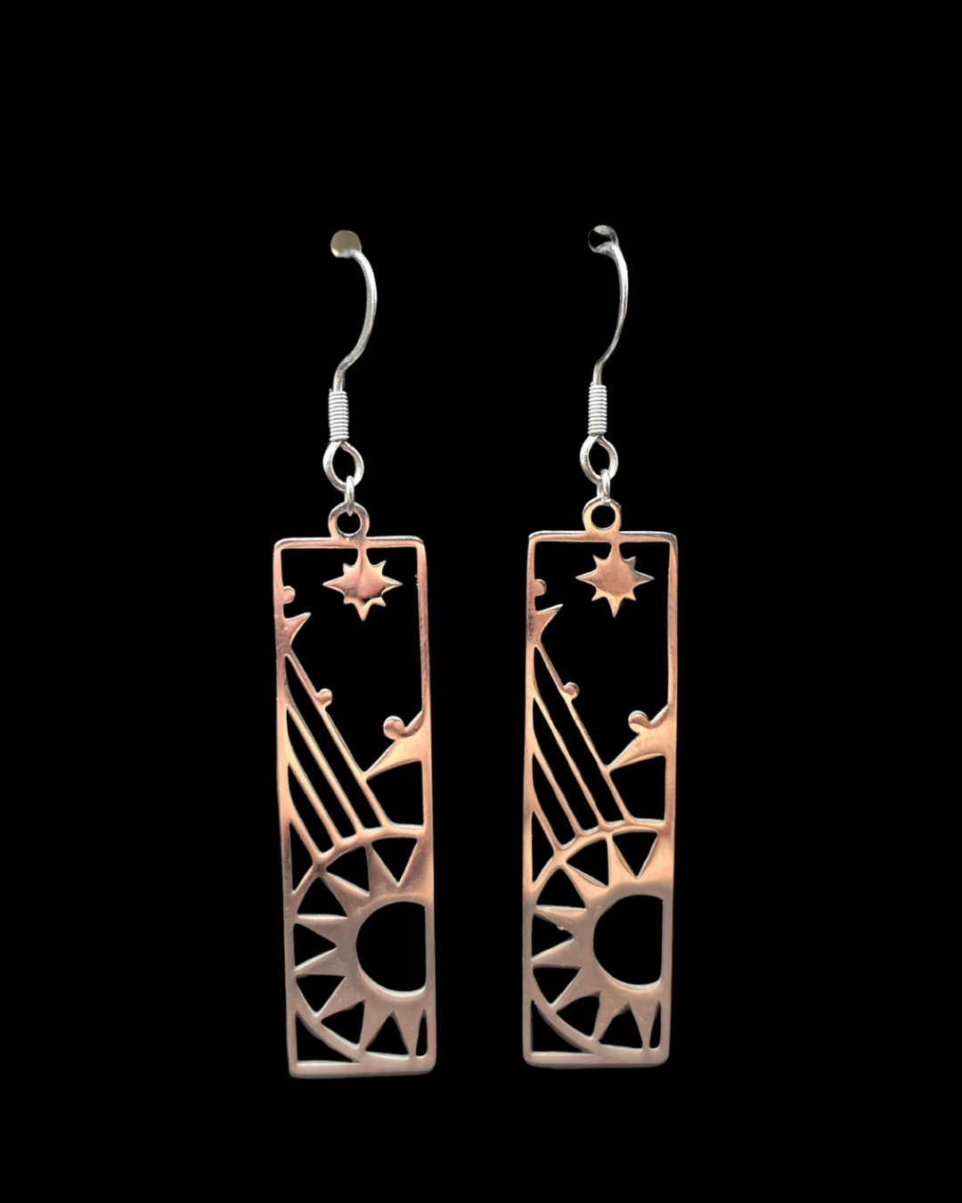 Star and Sun Geometric Earrings