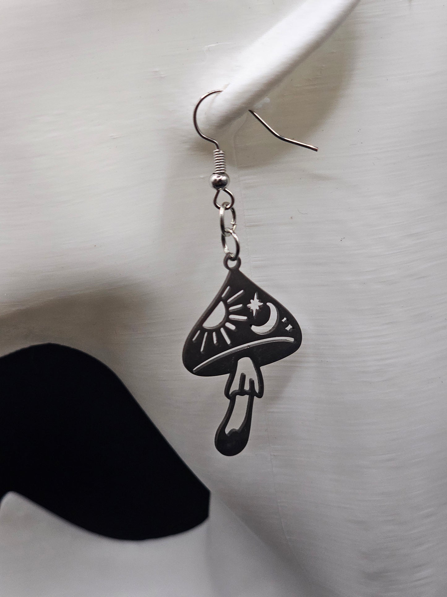 Silver Small Mushroom Earrings