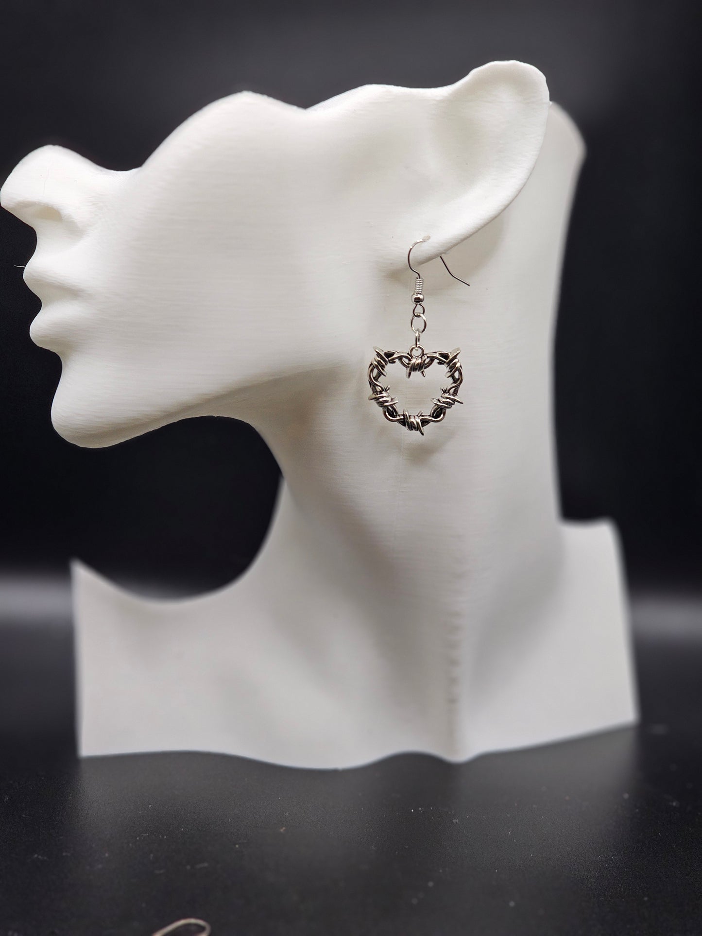 barbed heart earrings