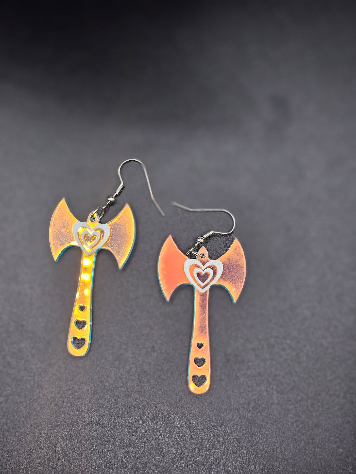 Holographic Axe Earrings