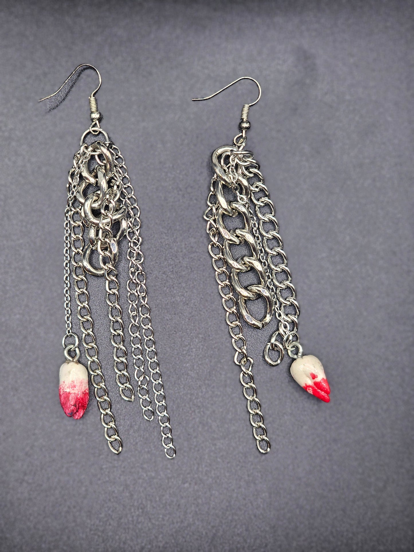 Chain Earrings With or Without Teeth