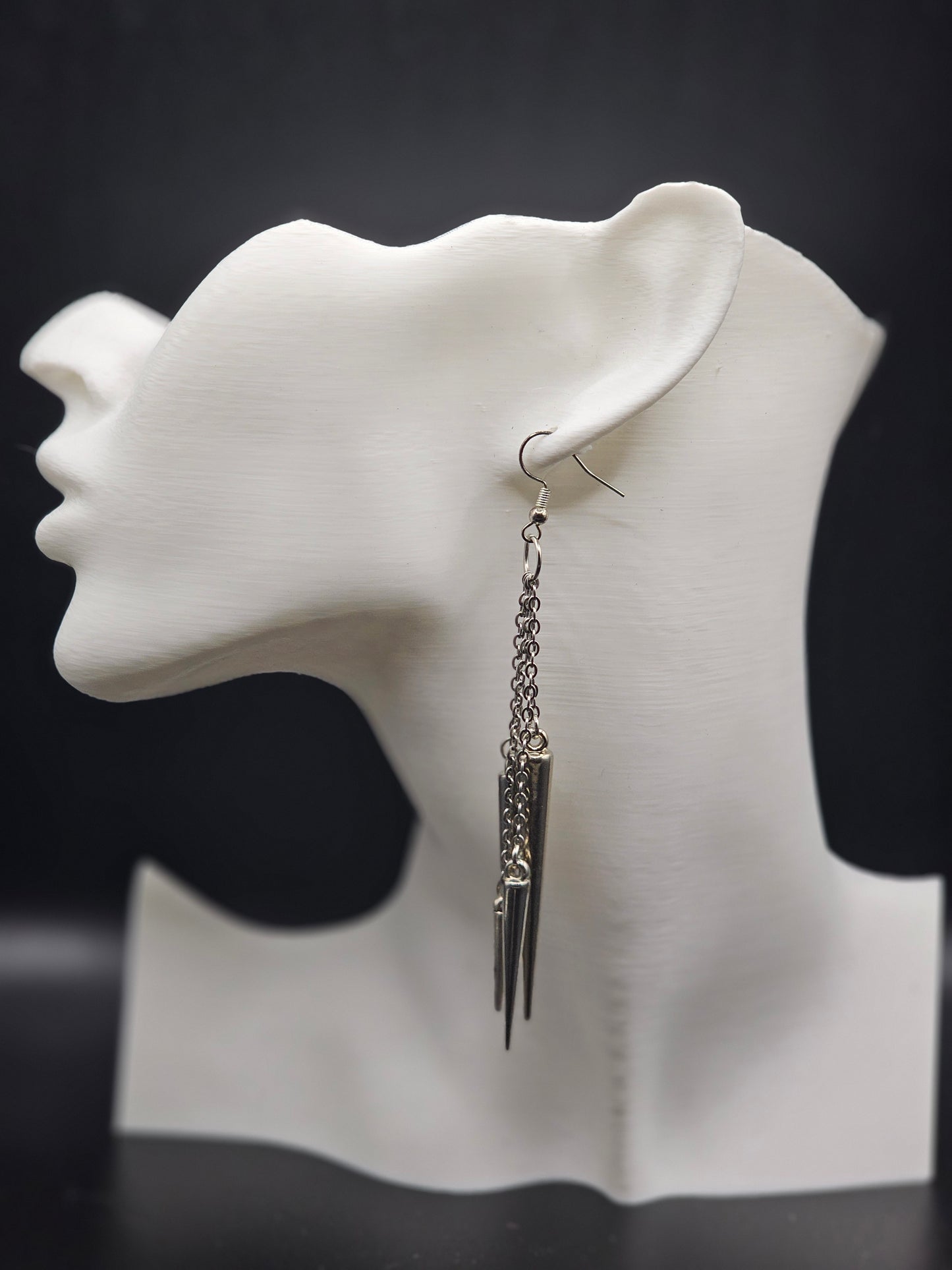 Silver Dangling Spike earring